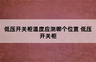 低压开关柜温度应测哪个位置 低压开关柜